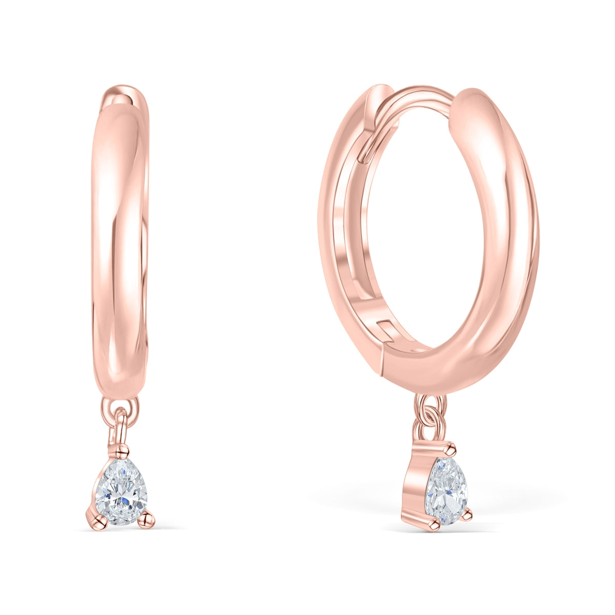 Pearich Rose Gold Hoop Earrings