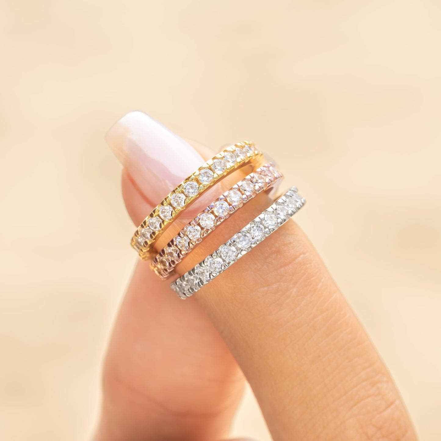 Pearich Rose Gold Eternity Promise Ring