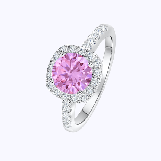 Pearich Pink  Halo EngageMent Ring