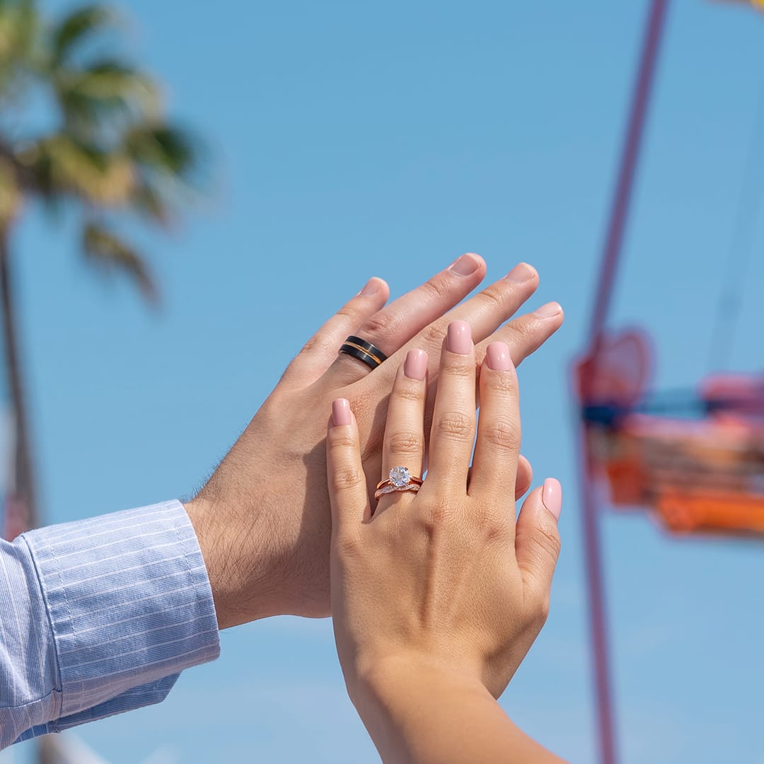 Pearich Black Stacking Band Ring