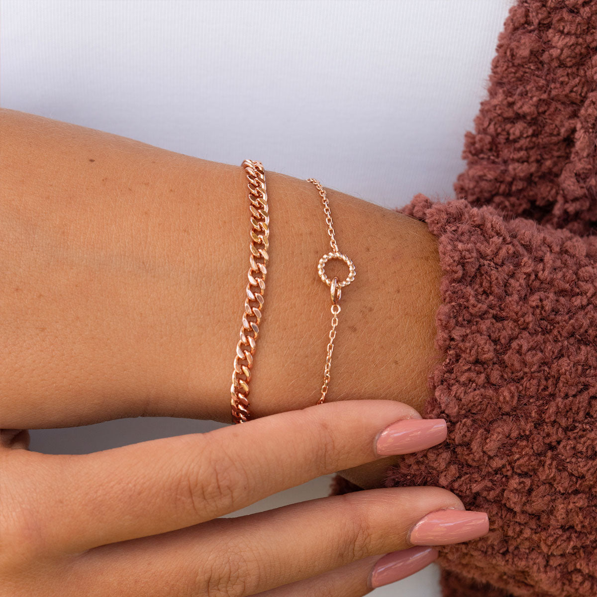 Pearich Rose Gold Cuban Chain Bracelet