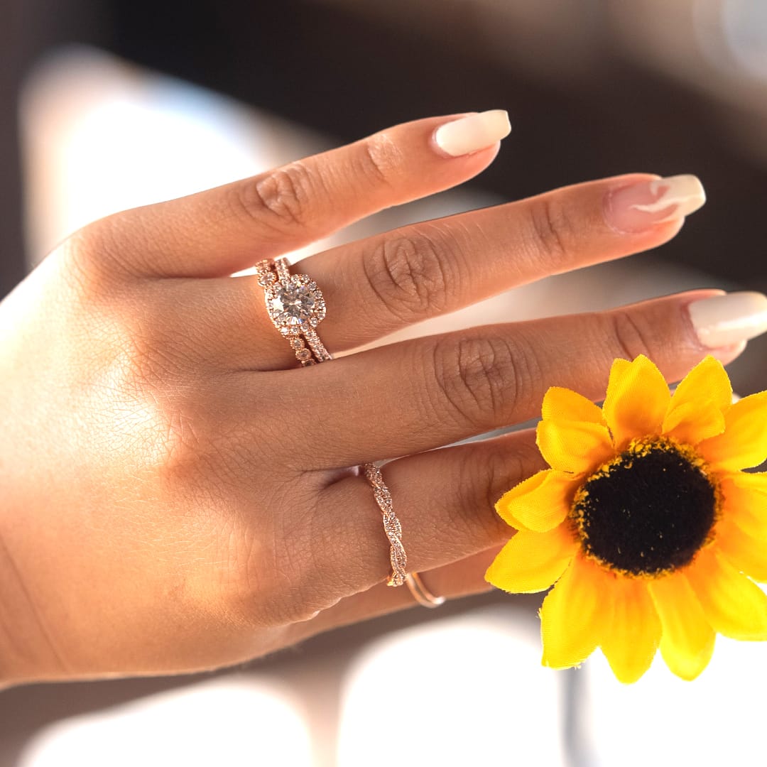 Pearich Rose Gold Eternity Band Ring