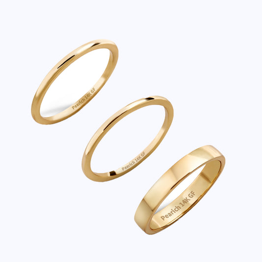 Pearich 14K Gold Filled Ring Band Ring for Women