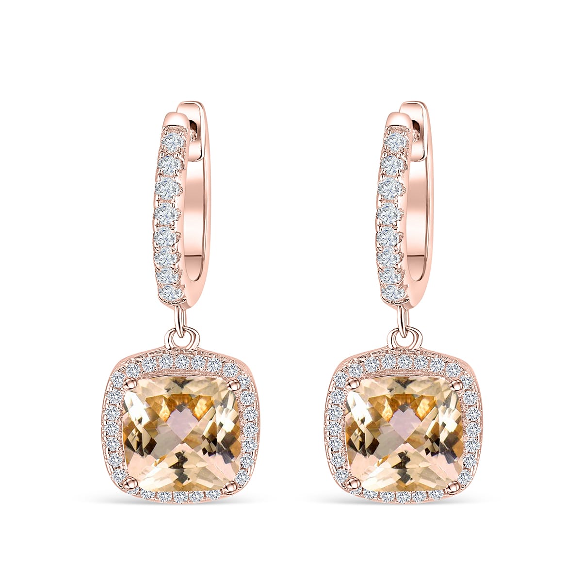 Pearich Dainty Rose Gold Hanging Hoop Earrings