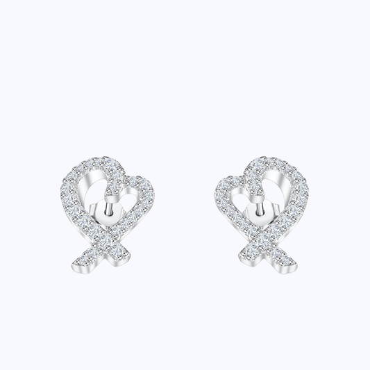 Pearich Heart Shaped Stud Earrings