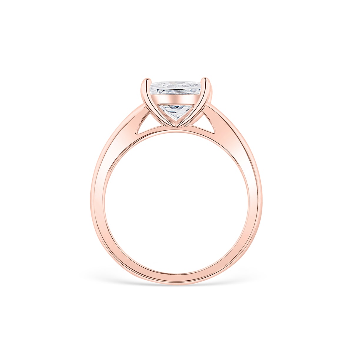 Pearich Rose Gold Princess Cut Wedding Ring