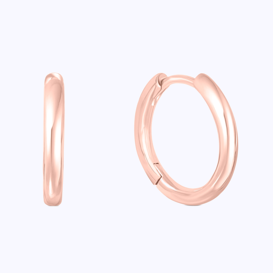 Pearich Rose Gold Huggie Earrings