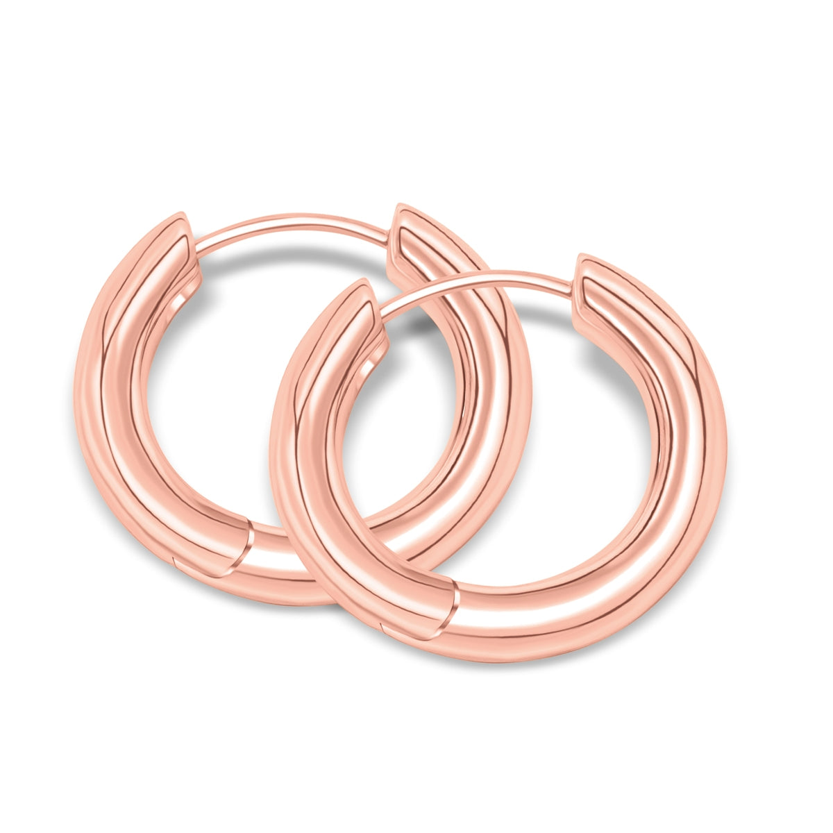 Pearich Classic Rose Gold Hoop Earrings