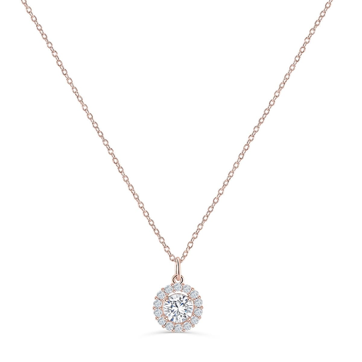 Pearich Halo Rose Gold Necklace