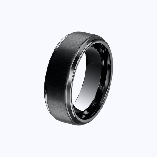 Pearich Black Tungsten Wedding Band Ring