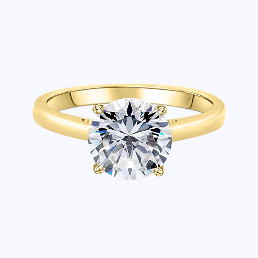 Pearich Yellow Gold Round Solitaire EngageMent Ring