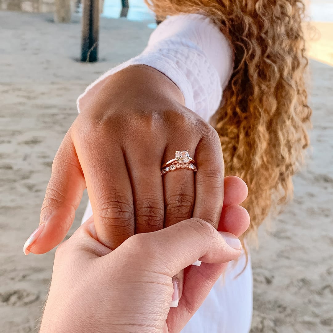 Pearich Rose Gold Stackable Eternity Band Ring