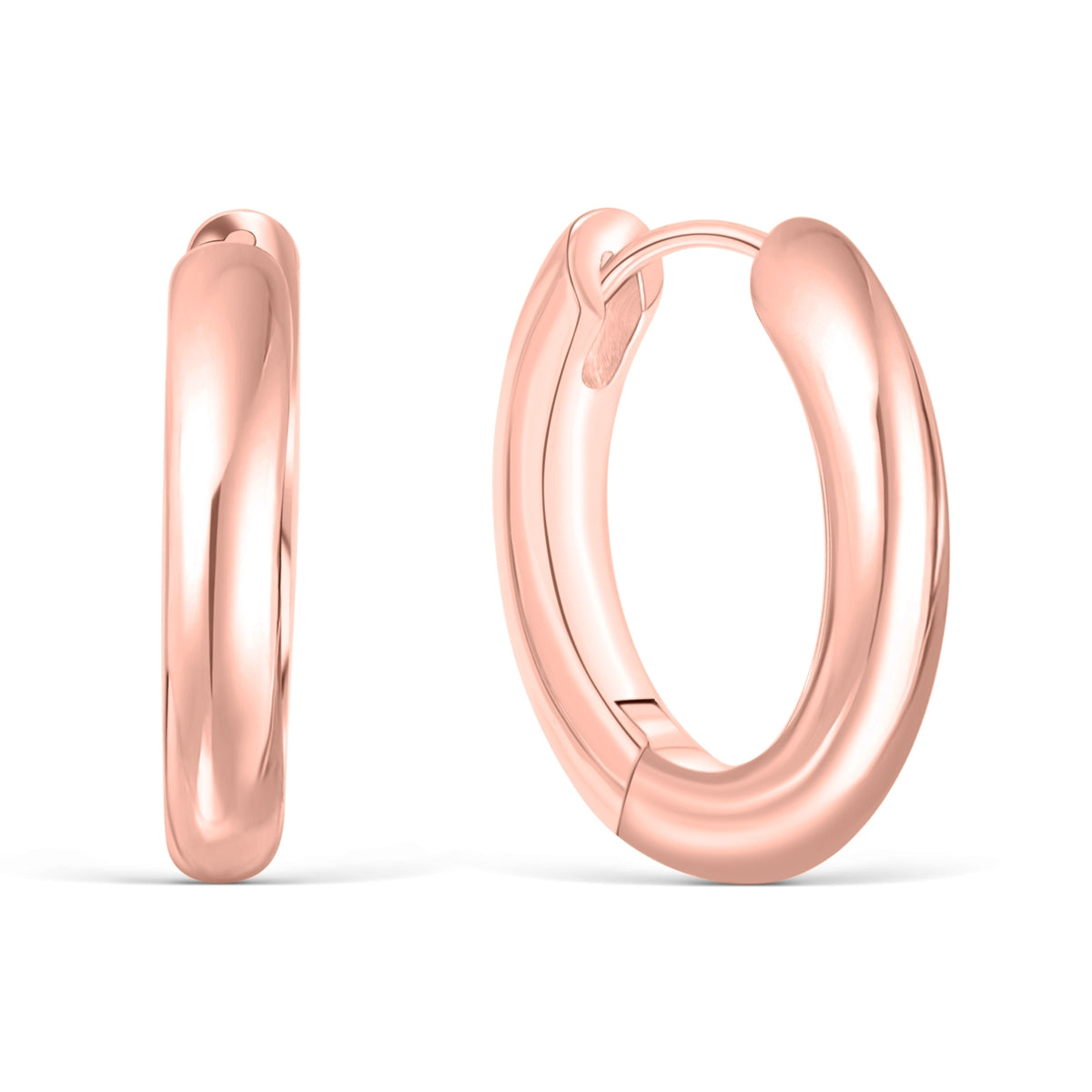 Pearich Classic Rose Gold Hoop Earrings