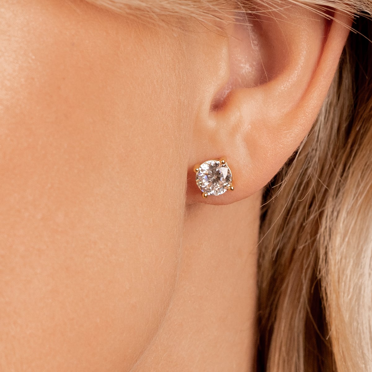 Pearich Rose Gold Round Wedding Earrings