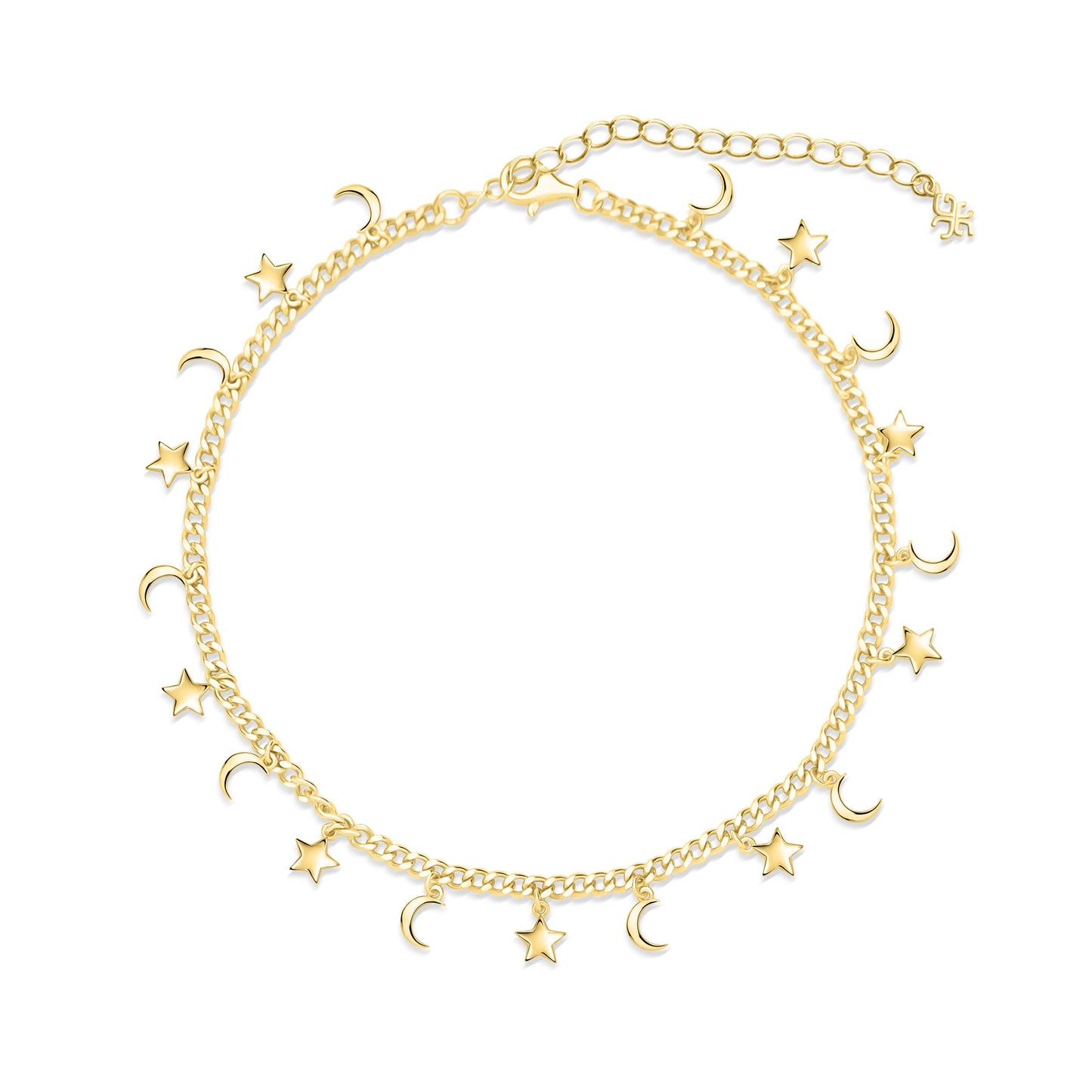 Pearich 18K Gold Moon Anklet for Women