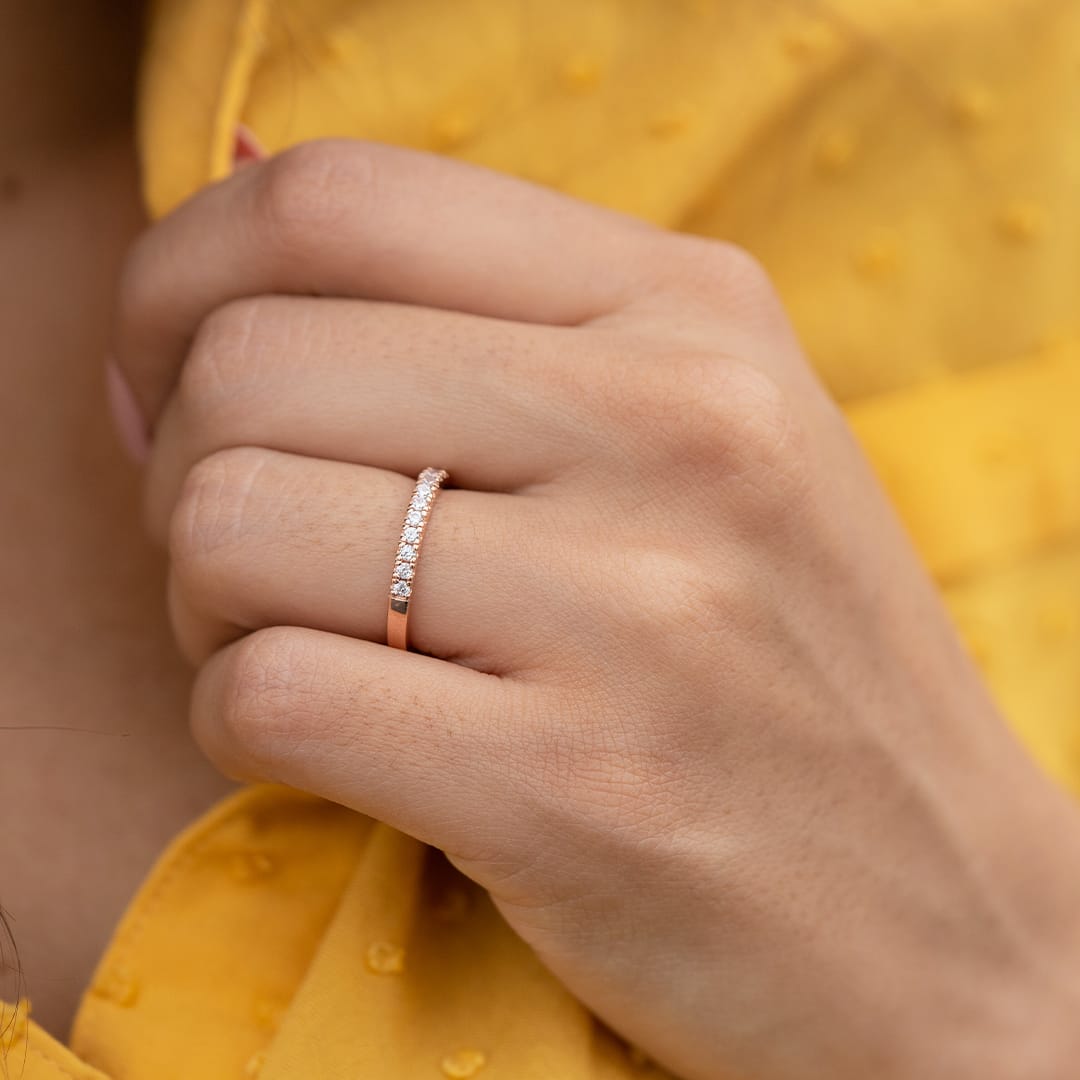 Pearich Rose Gold Half Eternity Ring