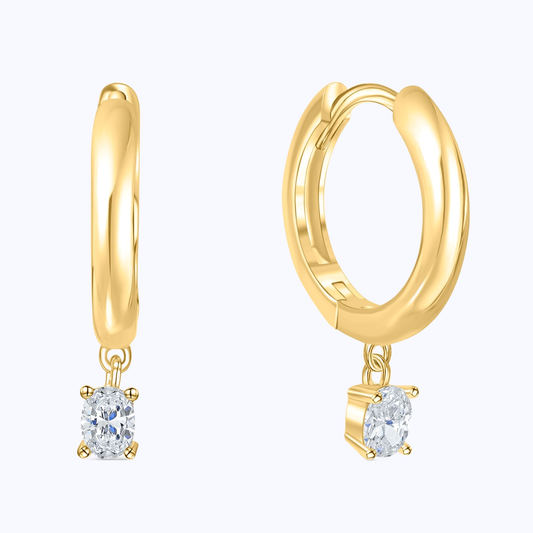 Pearich Gold Dangling Hoop Earrings