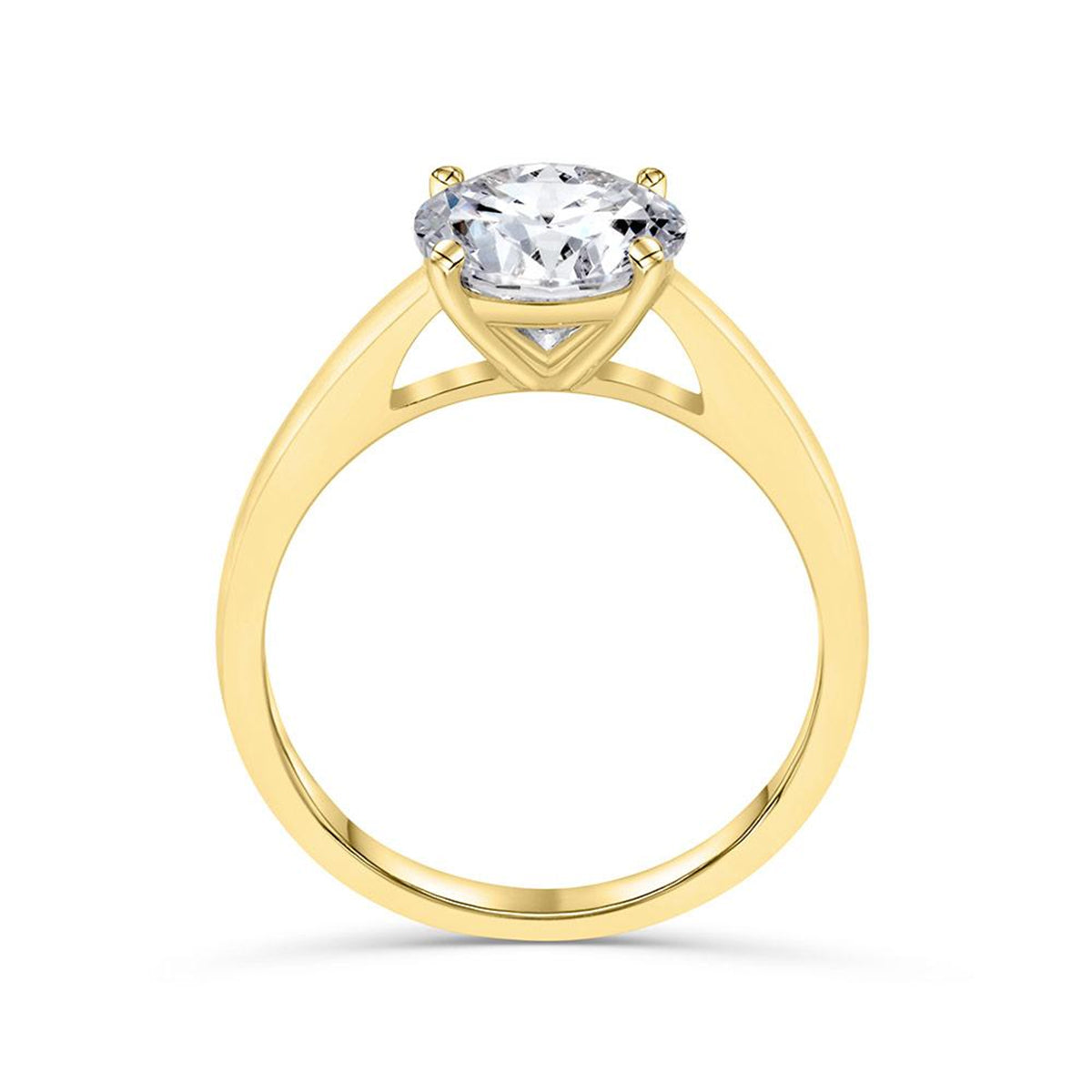 Pearich Yellow Gold Round Solitaire EngageMent Ring