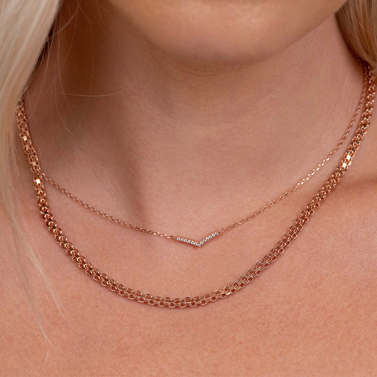 Pearich Dainty Rose Gold Necklace