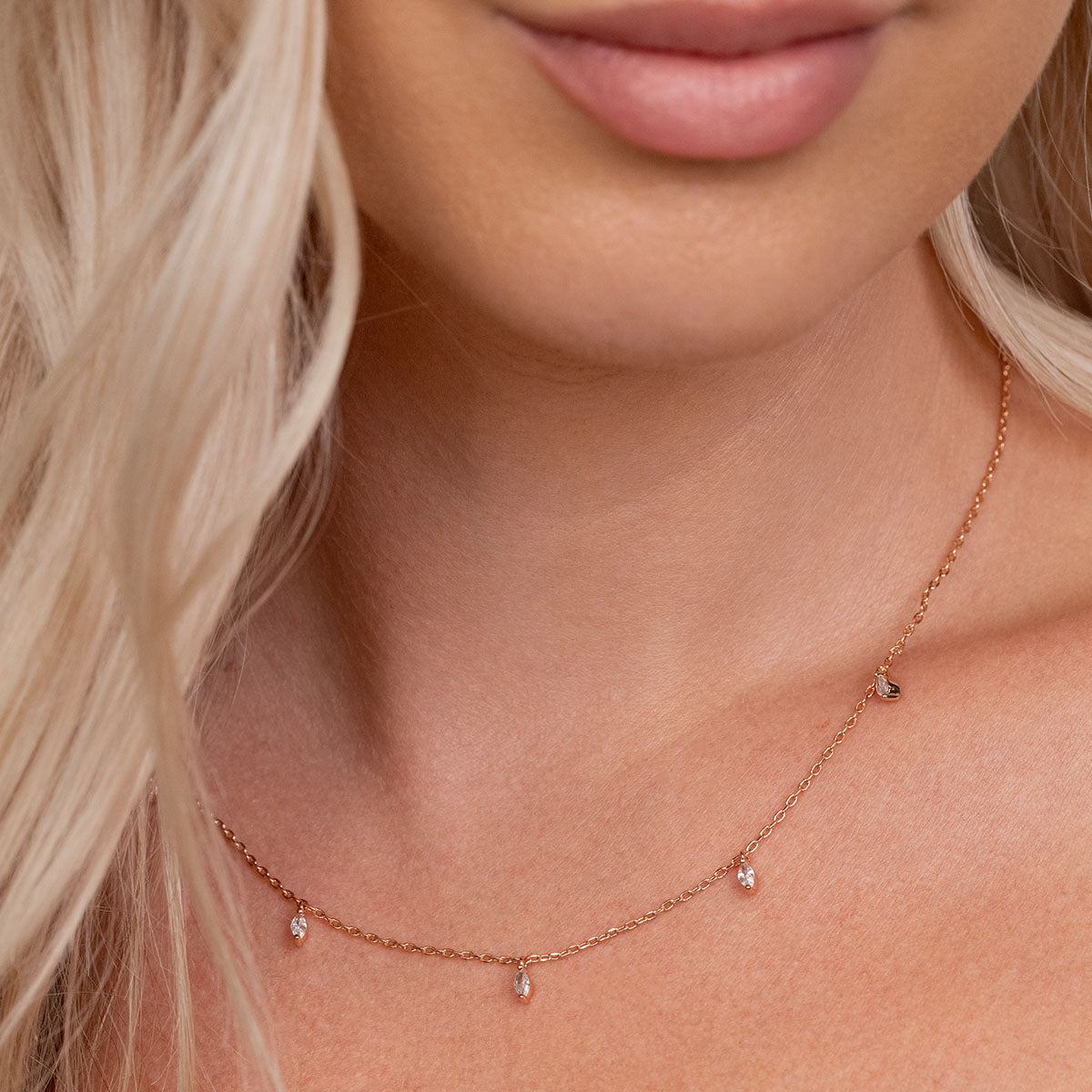 Pearich Rose Gold Dainty Necklace