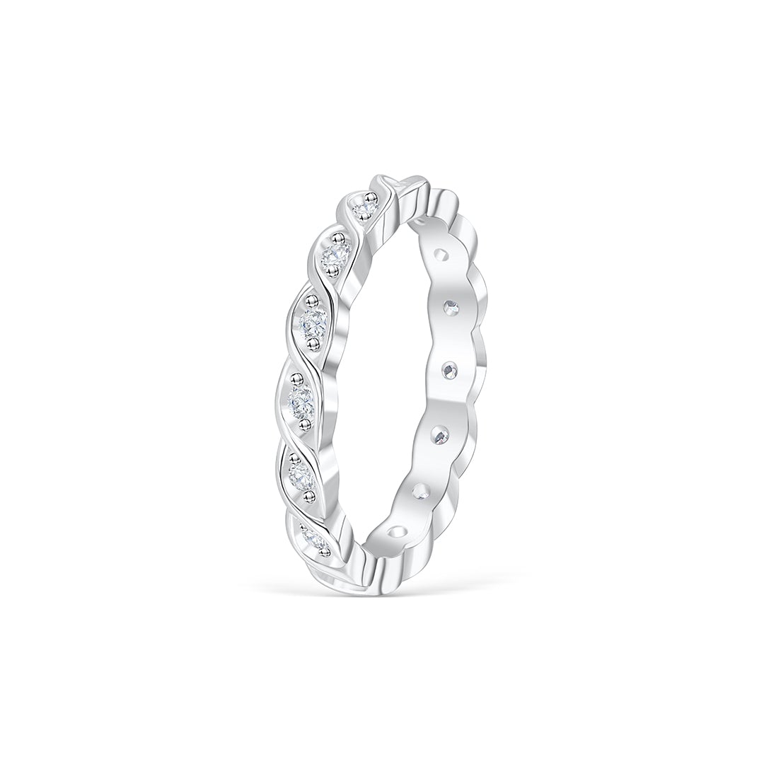 Pearich 18K Twist Eternity Band Ring