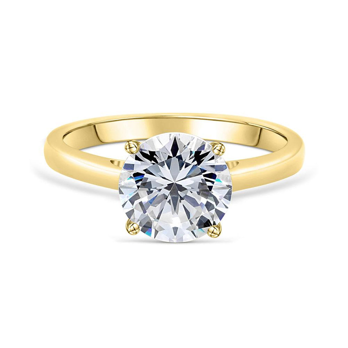 Pearich Yellow Gold Round Solitaire EngageMent Ring